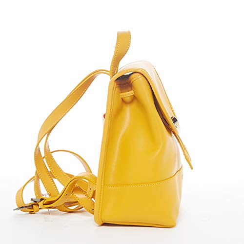 Yellow Leather Backpack Nicole