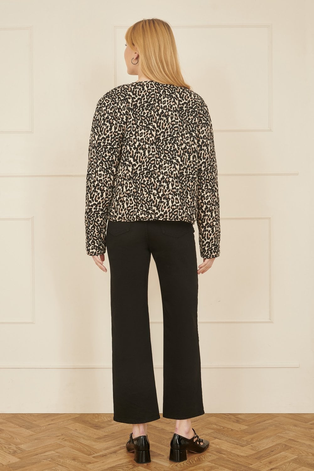 Yumi Brown Leopard Print Boxy Jacket