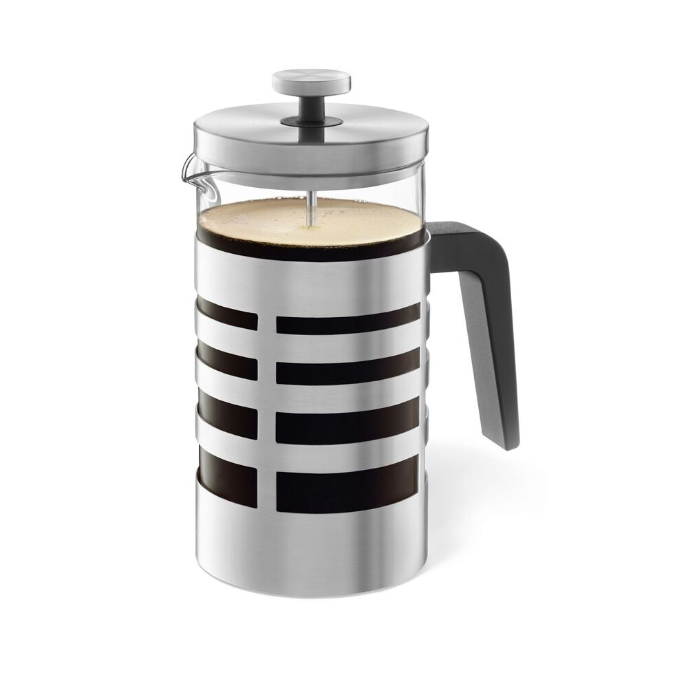 Premium Brushed Steel French Press Coffee Maker 1L