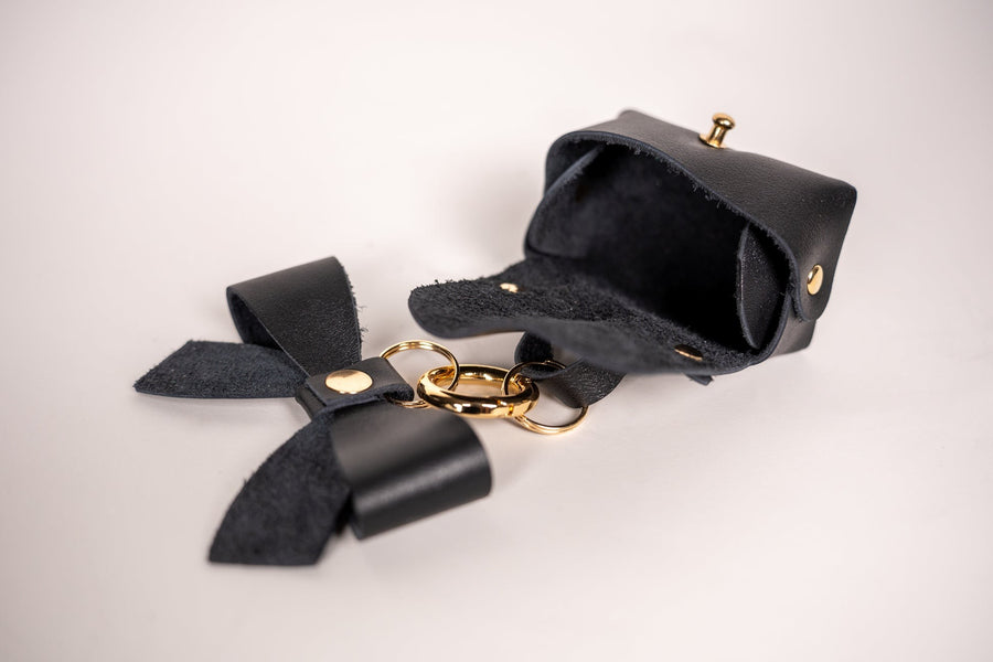 Mini Leather Charms for Bags & Keys - Clip-on Style, Customizable Metal Details by Zelma Kraft at www.brixbailey.com