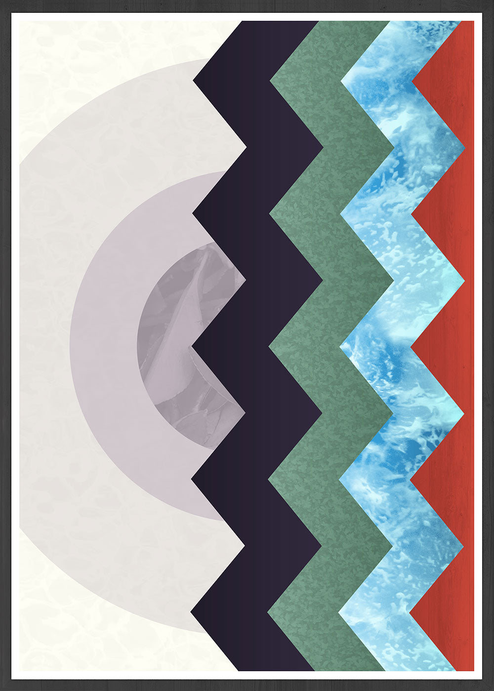 Zig Zag Lava Sunset Art Print