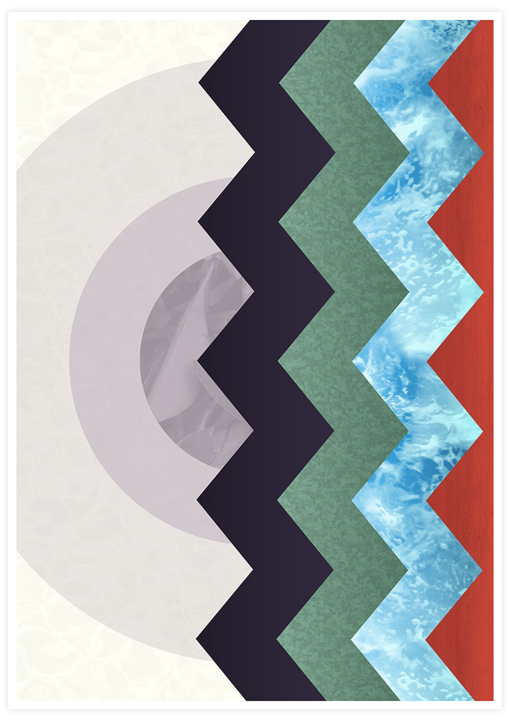 Zig Zag Lava Sunset Art Print