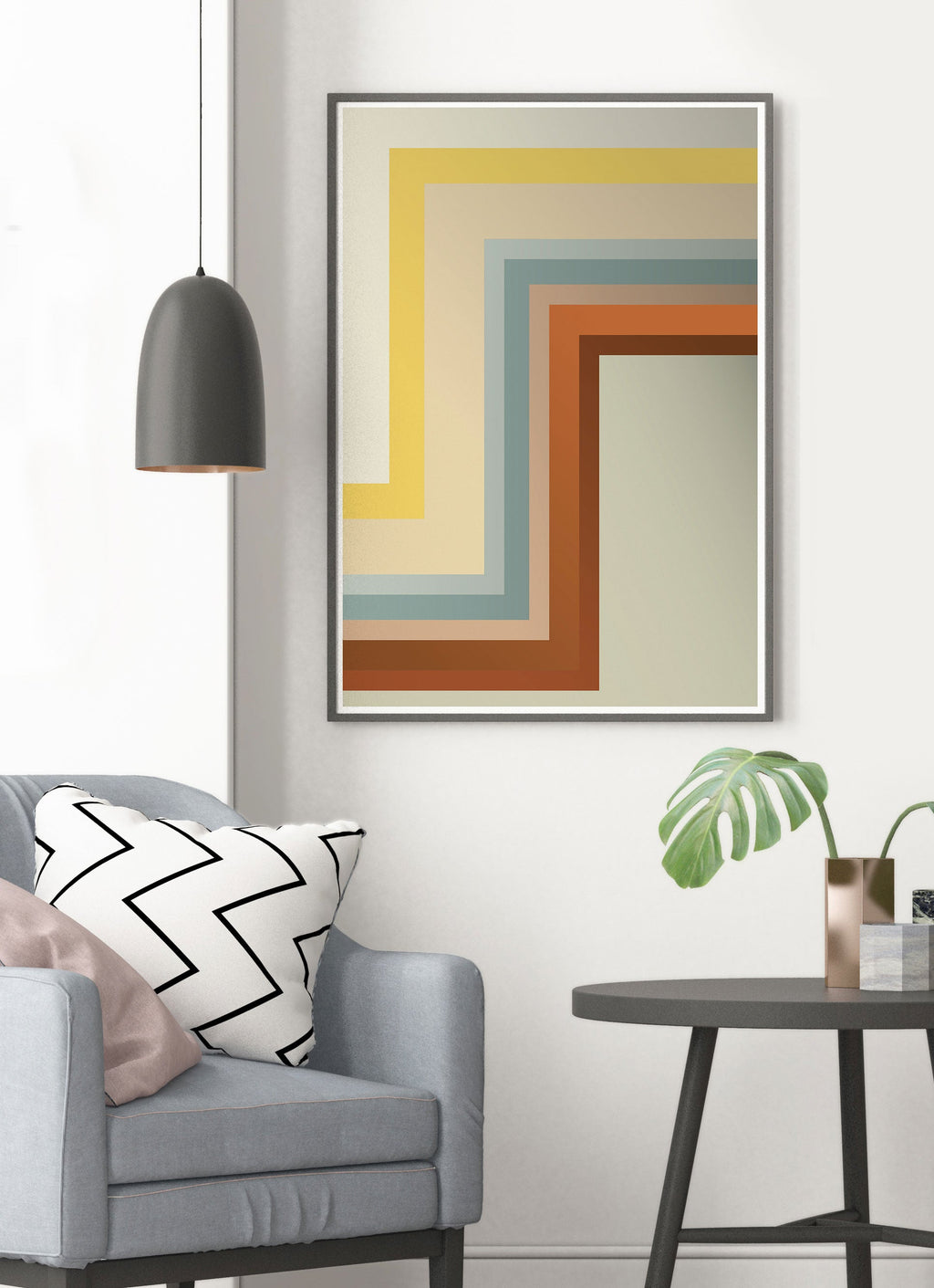 Zig Zag Retro Wall Print