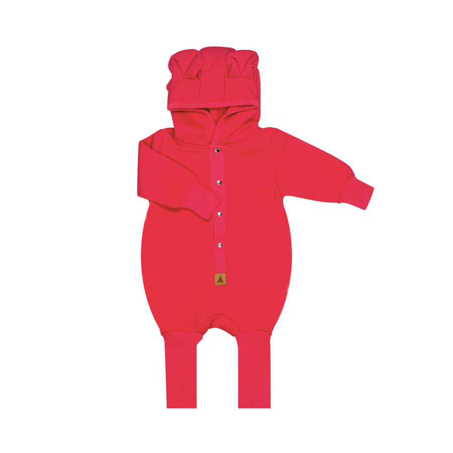 Eared Jumpsuit for Babies and Kids - Coral