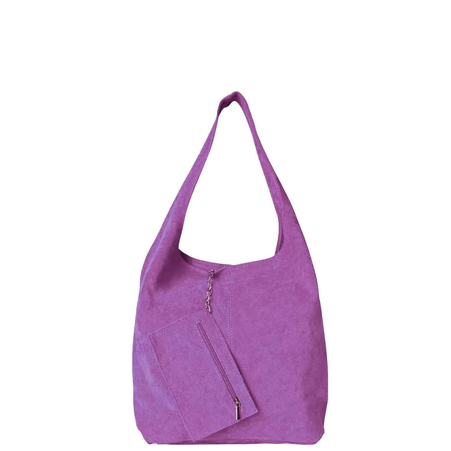 Soft Italian Suede Hobo Bag – Mauve, Stylish & Spacious by Sostter at brixbailey.com