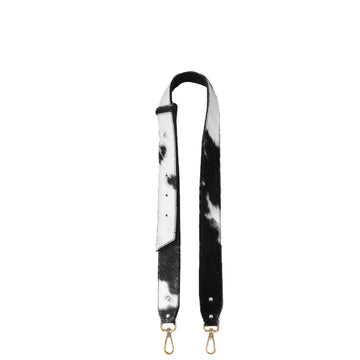 Cow Print Hair On Hide Bag Strap Black & Ivory - Brix and Bailey® - Contemporary Bag, Watch and Accessory Brand