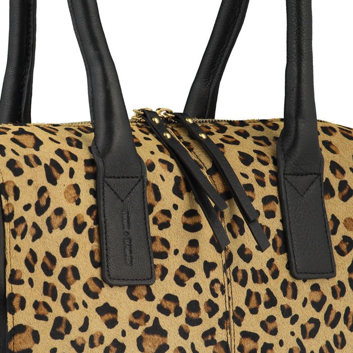 Leopard Print Haircalf Leather Crossbody Grab Bag Brix Bailey