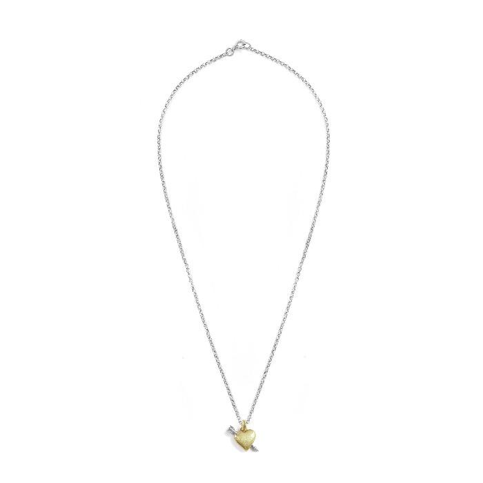 Gold Love Heart Pendant Charm Necklace