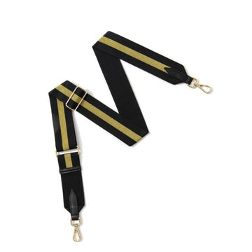 Black & Gold Stripe Woven Bag Strap - Brix and Bailey® - Contemporary Bag, Watch and Accessory Brand