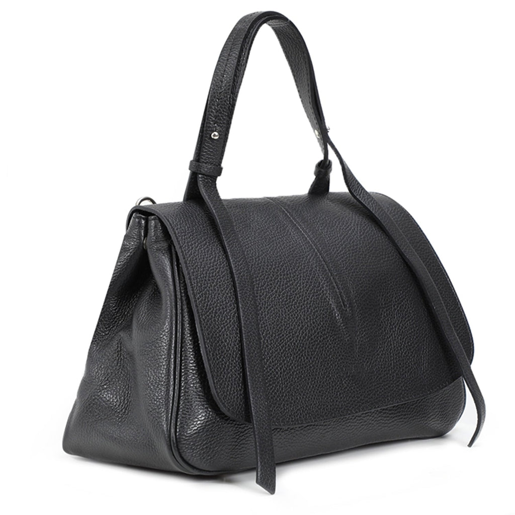 Black Pebbled Leather Tassel Grab Bag – Luxurious & Versatile by Sostter at brixbailey.com