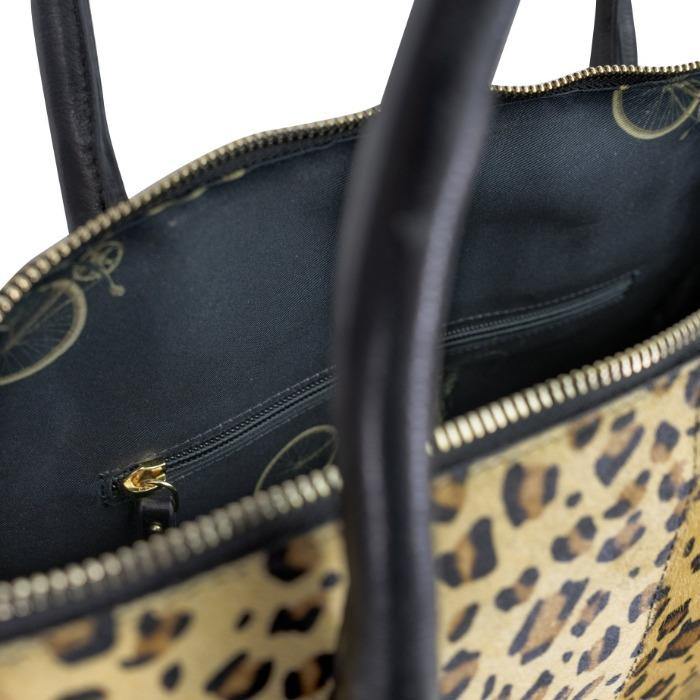 Leopard Print Large Calf Hair Leather Grab Bag  Womens Mens Leather Wrok Bag Brix Bailey
