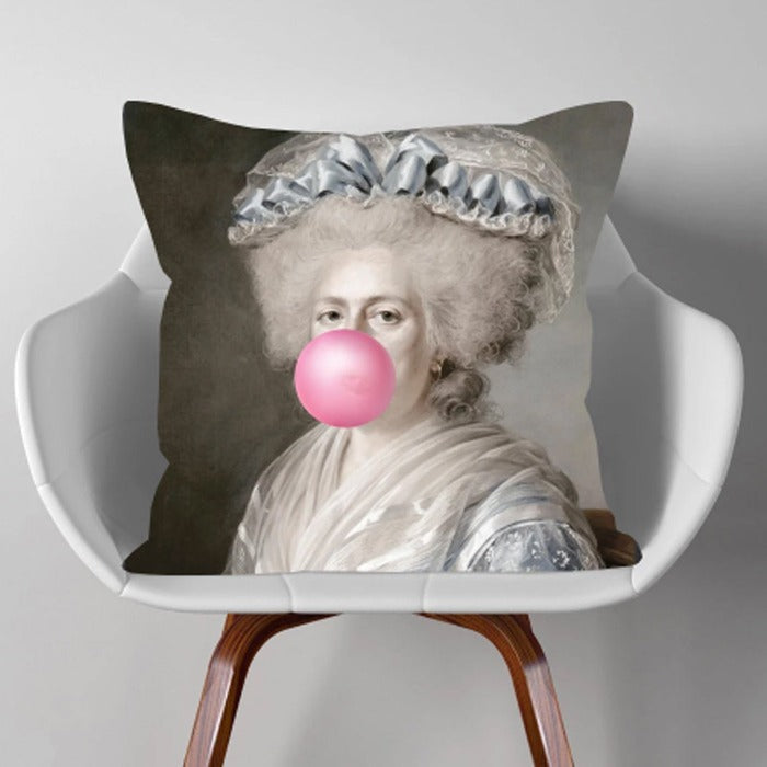 Pink Bubblegum Oil Painting Cushion Pillow | bnyxd