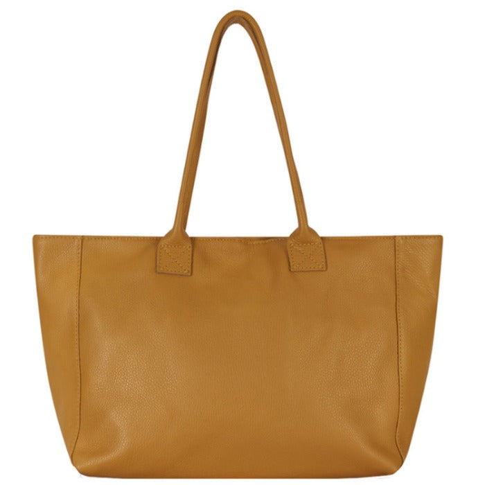 Tan Leather Tote – Zip Top, Pebbled Italian Leather, Stylish & Spacious by Sostter at brixbailey.com