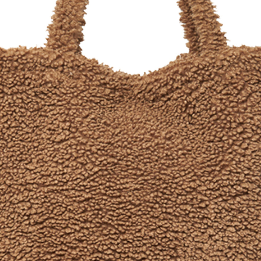 Luxurious Camel Teddy Oversized Tote - Chic & Spacious by Sostter at brixbailey.com