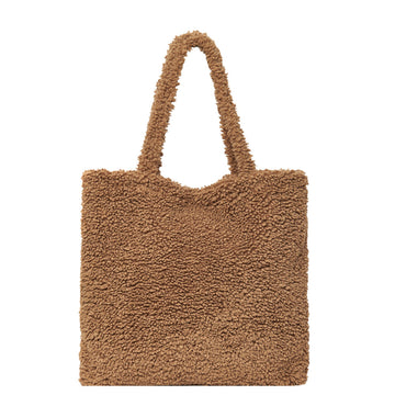 Camel Teddy Oversized Tote – Style Meets Spacious Comfort by Sostter at brixbailey.com