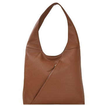 Camel Leather Shoulder Hobo Bag Ethical Sustainable Brix Bailey Leather Handbag Brand