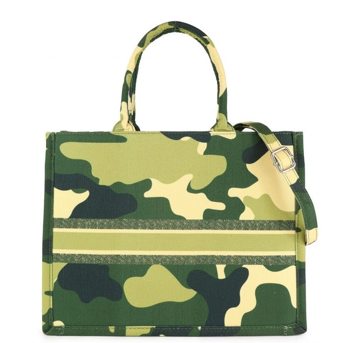 Camouflage Canvas Tote – Stylish & Secure Shopper Bag by Vodkablue at brixbailey.com