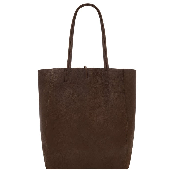 Chocolate Pebbled Leather Tote – Luxurious & Spacious by Sostter at brixbailey.com