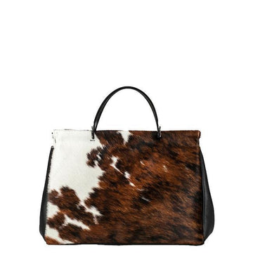 Cow Print Hair On Hide Leather Shoulder Bag - Brix and Bailey® - Contemporary Bag, Watch and Accessory Brand