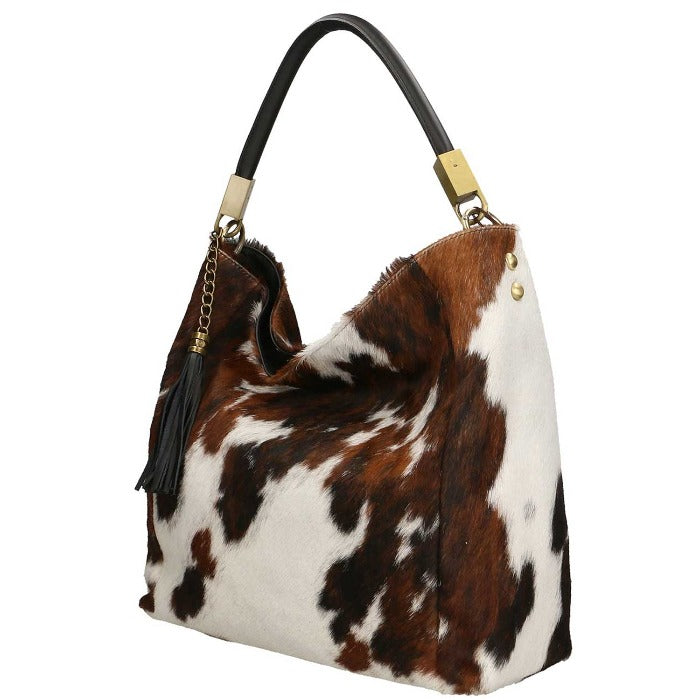 Cow Printed Pony Hair Calf Hair Leather Top Handle Bag Ethical Brand Brix and Bailey