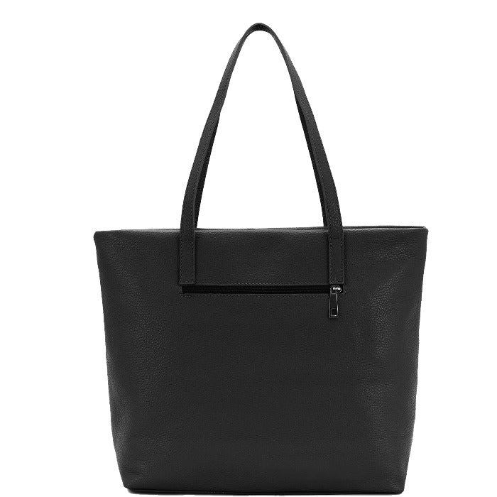 Black Leather Everyday Tote Bag
