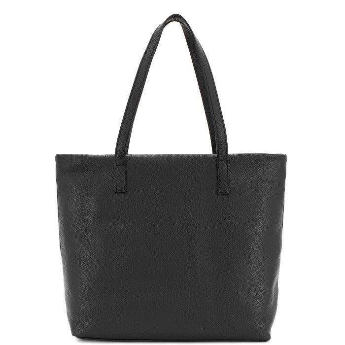 Black Leather Everyday Tote Bag