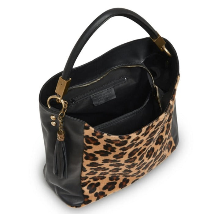 Leopard Print Calf Hair And Leather Grab Bag Brix Bailey