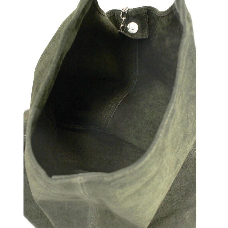 Olive Green Suede Hobo Bag – Chic & Versatile Leather Essential by Sostter at brixbailey.com