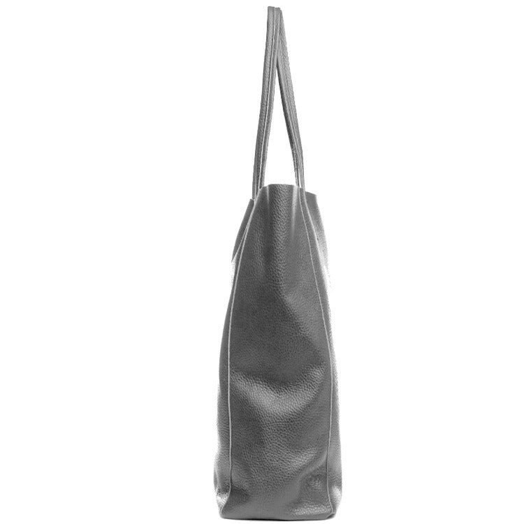 Slate Grey Italian Leather Tote – Stylish & Versatile by Sostter at brixbailey.com