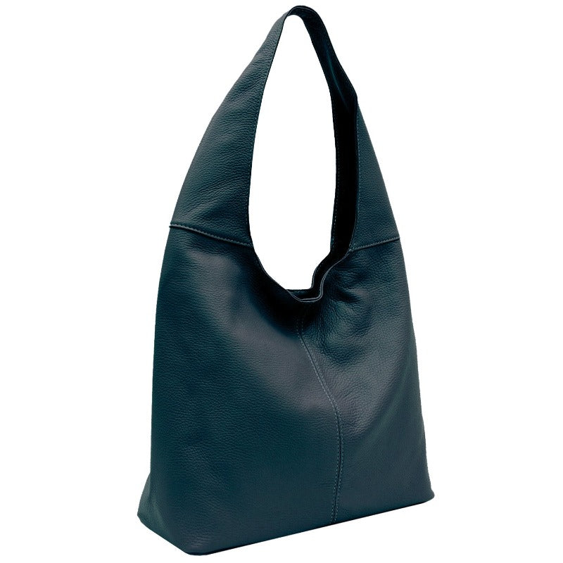 Teal Soft Pebbled Leather Hobo Bag – Luxurious & Versatile by Sostter at brixbailey.com