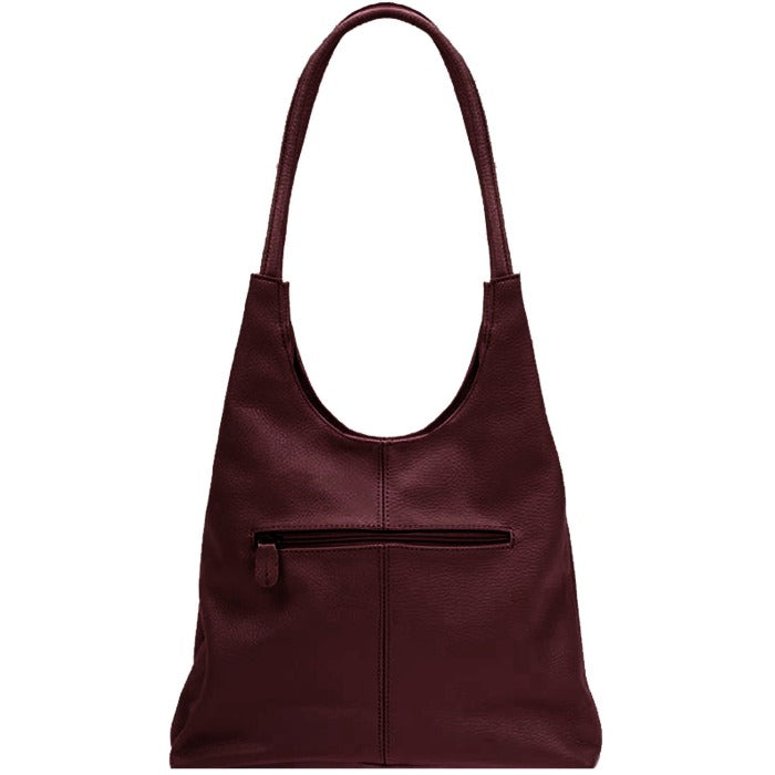 Maroon Italian Leather Shoulder Bag – Elegant & Versatile by Sostter at brixbailey.com