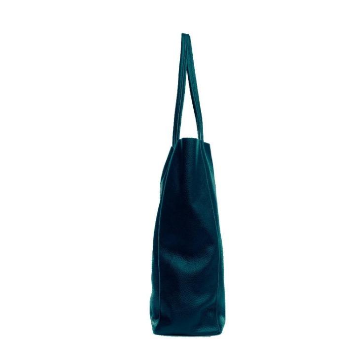 Jade Pebbled Leather Tote Shopper