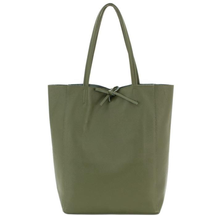 Olive Green Italian Leather Tote – Elegant & Spacious by Sostter at brixbailey.com