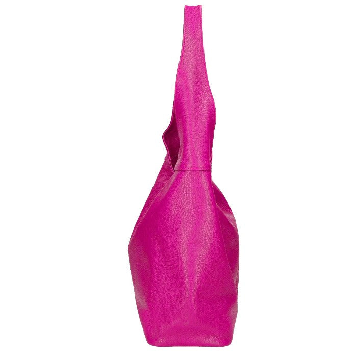 Fuchsia Soft Pebbled Leather Hobo Bag Sostter Brix and Bailey
