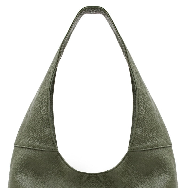 Hobo International Hobo Shoulder Bag Purse top Green Pebbled Leather Metallic