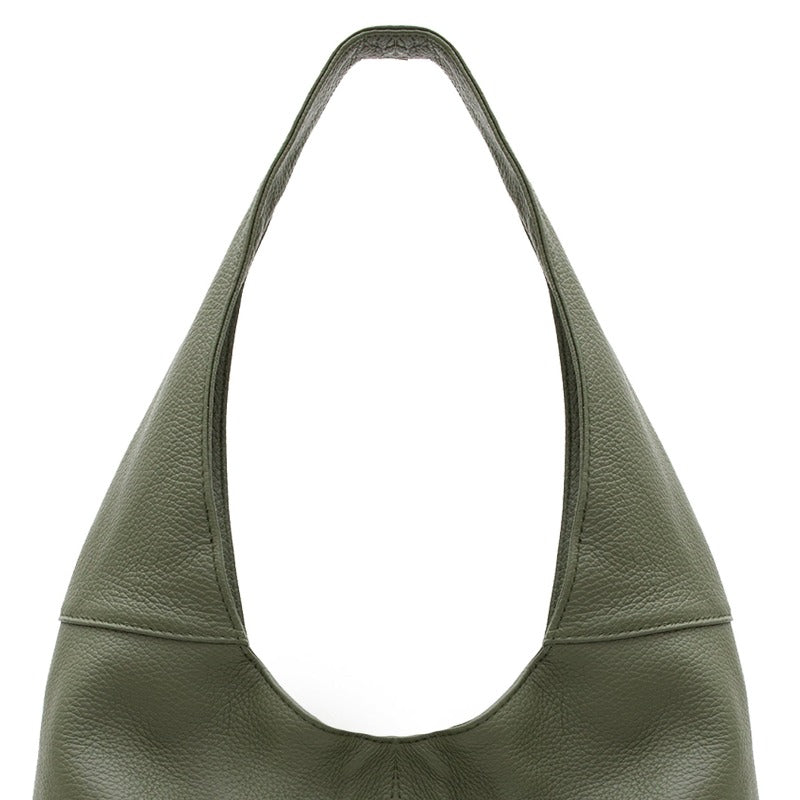 Olive Green Soft Pebbled Leather Hobo Bag Sostter Brix and Bailey Bag