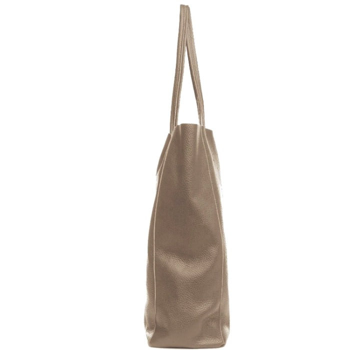 Taupe Pebbled Leather Tote – Stylish, Spacious & Secure by Sostter at brixbailey.com