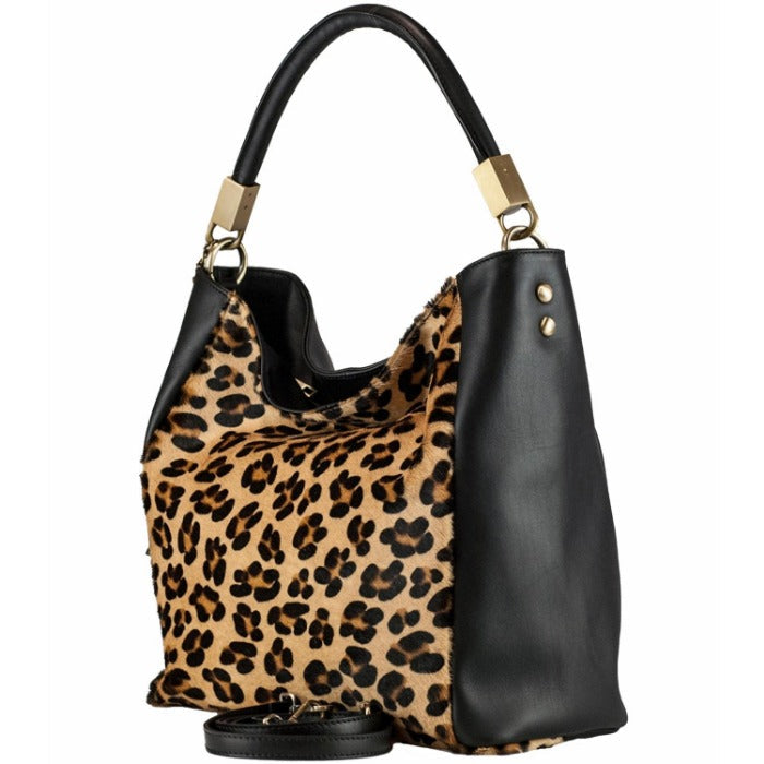 Luxurious Leopard Print Leather Grab Bag – Elegant & Versatile by Sostter at brixbailey.com