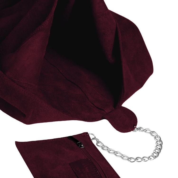 Maroon Soft Suede Hobo Bag – Elegant & Spacious by Sostter at brixbailey.com