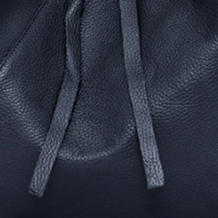 Navy Pebbled Boho Leather Bag | biyrr
