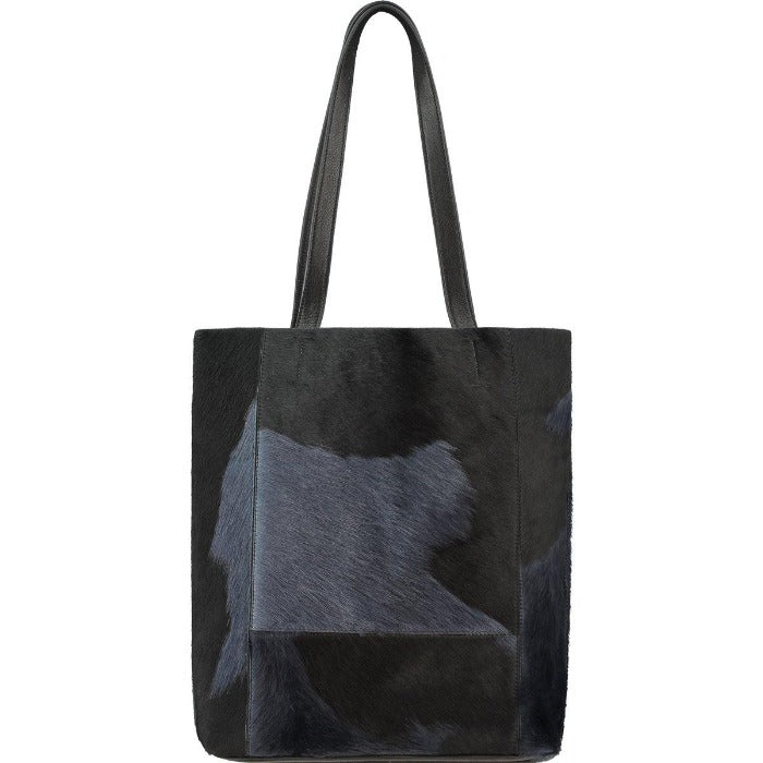 Navy Blue Bow Haircalf Leather Tote Bag Womens Leather Bag Brix Bailey