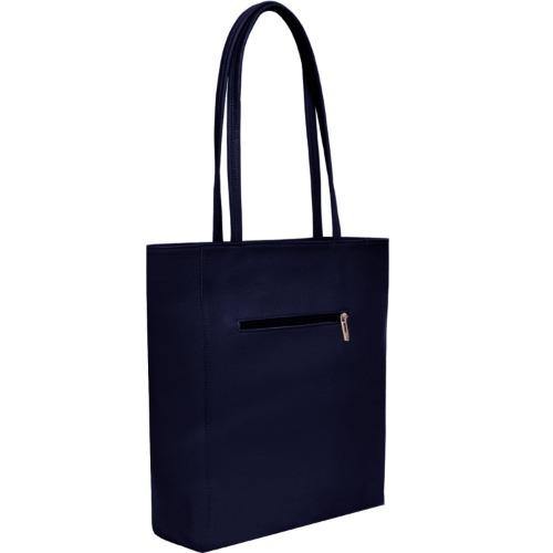 Navy Zip Top Leather Tote – Stylish & Practical Shopper Bag by Sostter at brixbailey.com