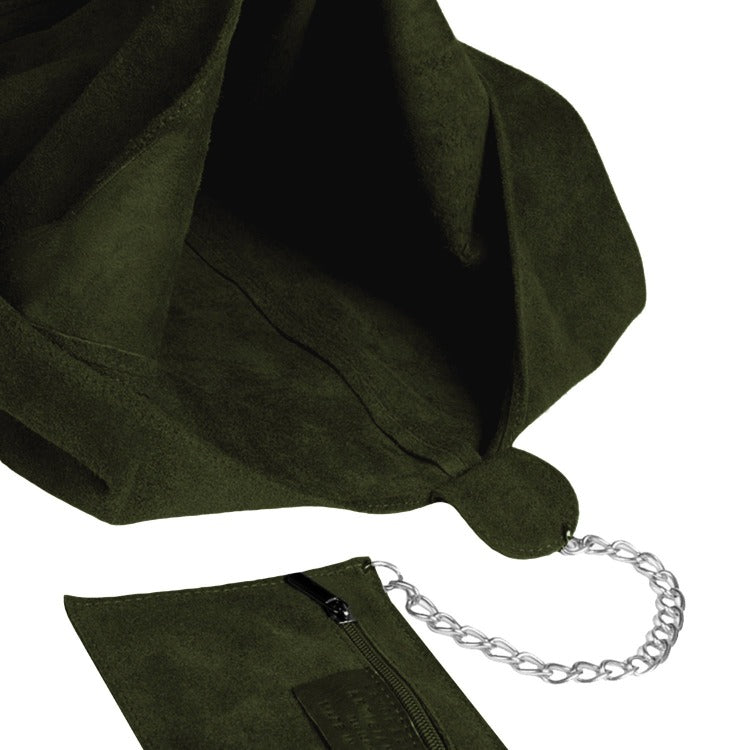 Olive Green Suede Hobo Bag – Chic & Versatile Elegance by Sostter at brixbailey.com