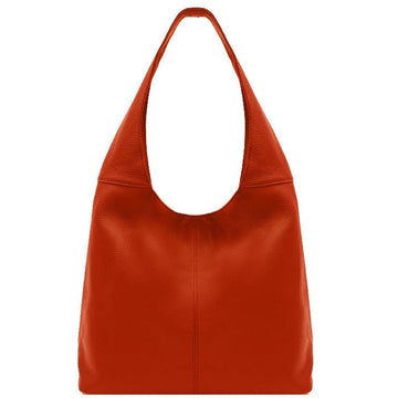 Luxurious Red Italian Leather Hobo Bag – Elegant & Versatile by Sostter at brixbailey.com