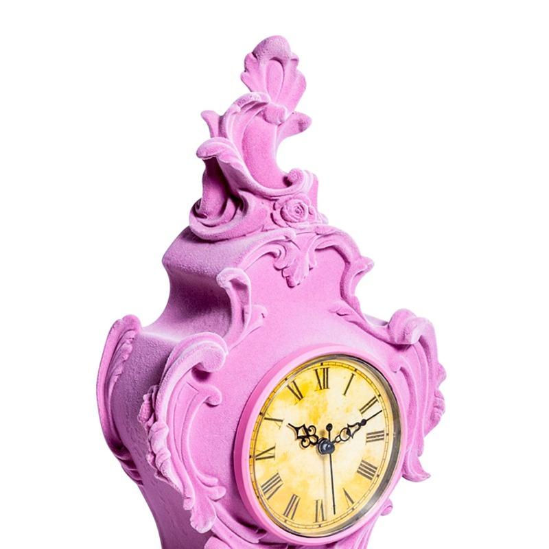 Pink Flocked Mantle Clock – Unique & Playful Home Decor by Sostter at brixbailey.com