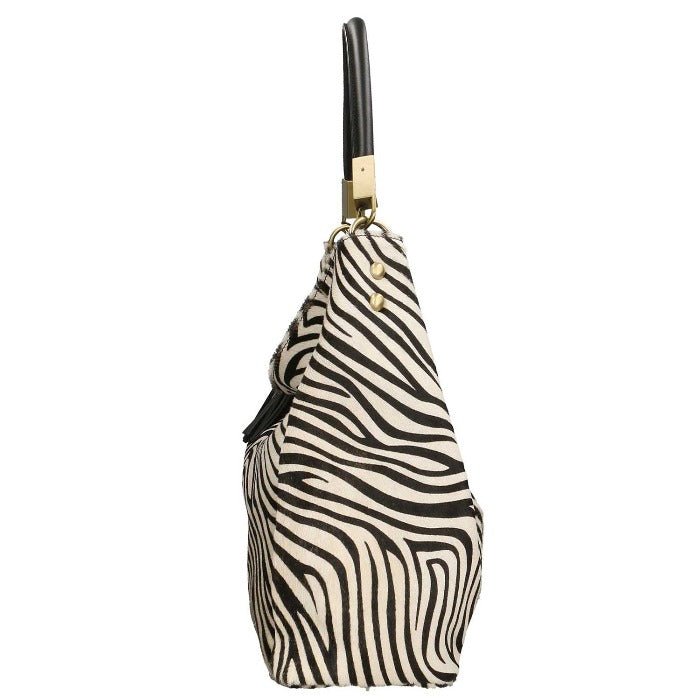 Zebra Print Calf Hair Leather Bag – Elegant & Versatile by Sostter at brixbailey.com