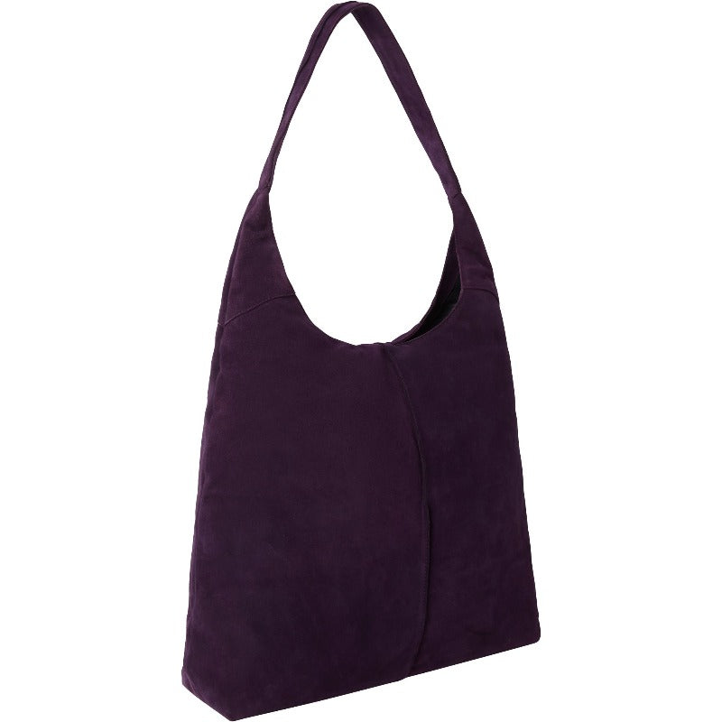 Purple Soft Suede Leather Hobo Shoulder Bag Ethically Made Brix and Bailey Bag