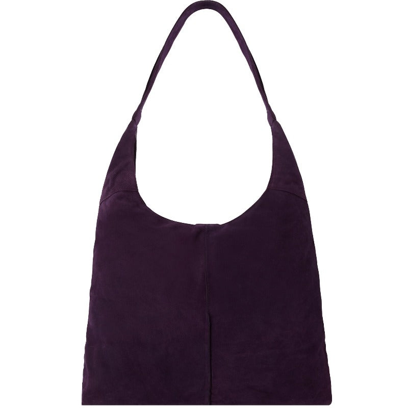 Purple Soft Suede Leather Hobo Shoulder Bag Ethically Made Brix and Bailey Bag