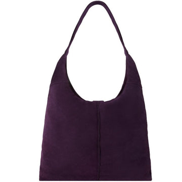 Purple Soft Suede Leather Hobo Shoulder Bag Ethically Made Brix and Bailey Bag