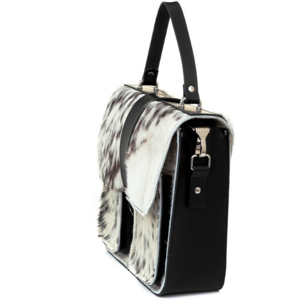 Ivory Hair On Hide Leather top Handle Bag - Brix and Bailey® - Contemporary Bag, Watch and Accessory Brand